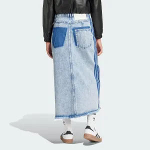 ADIDAS Originals Women's Loose FIT KSENIASCHNAIDER Denim Maxi Skirt, Light Denim, US 10