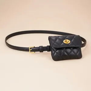 Adjustable Embossed PU Leather Belt Bag Crossbody Waist Purse Fanny Pack