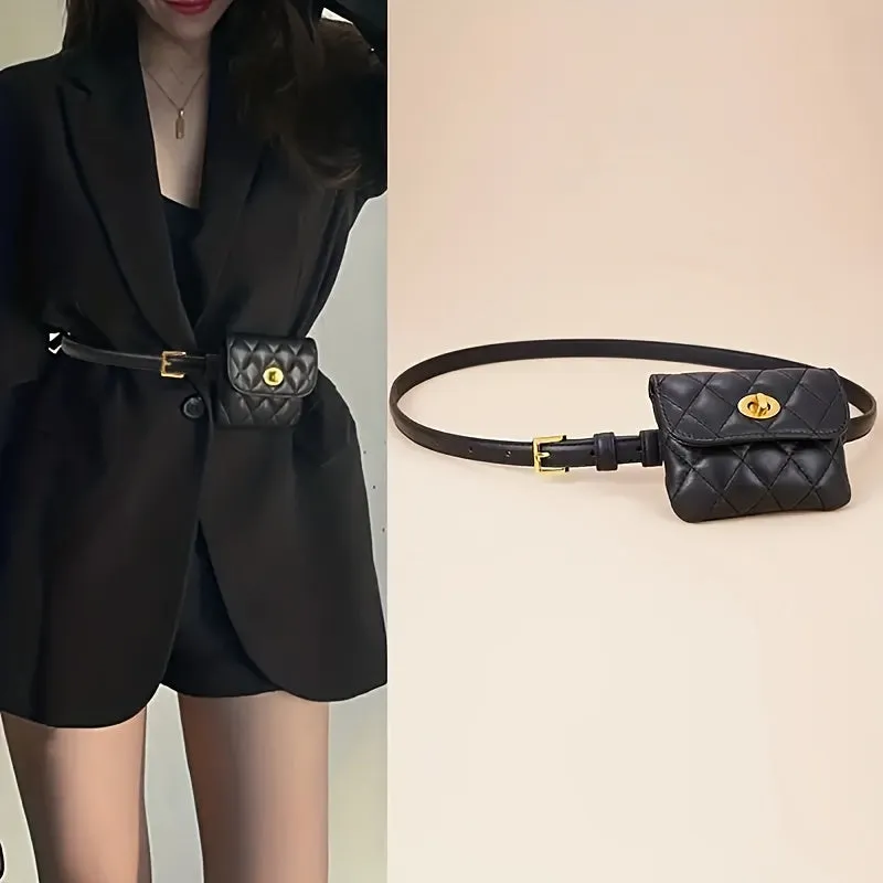 Adjustable Embossed PU Leather Belt Bag Crossbody Waist Purse Fanny Pack