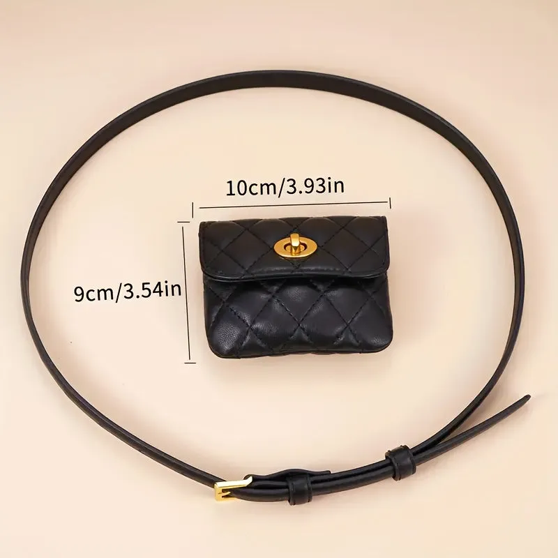 Adjustable Embossed PU Leather Belt Bag Crossbody Waist Purse Fanny Pack