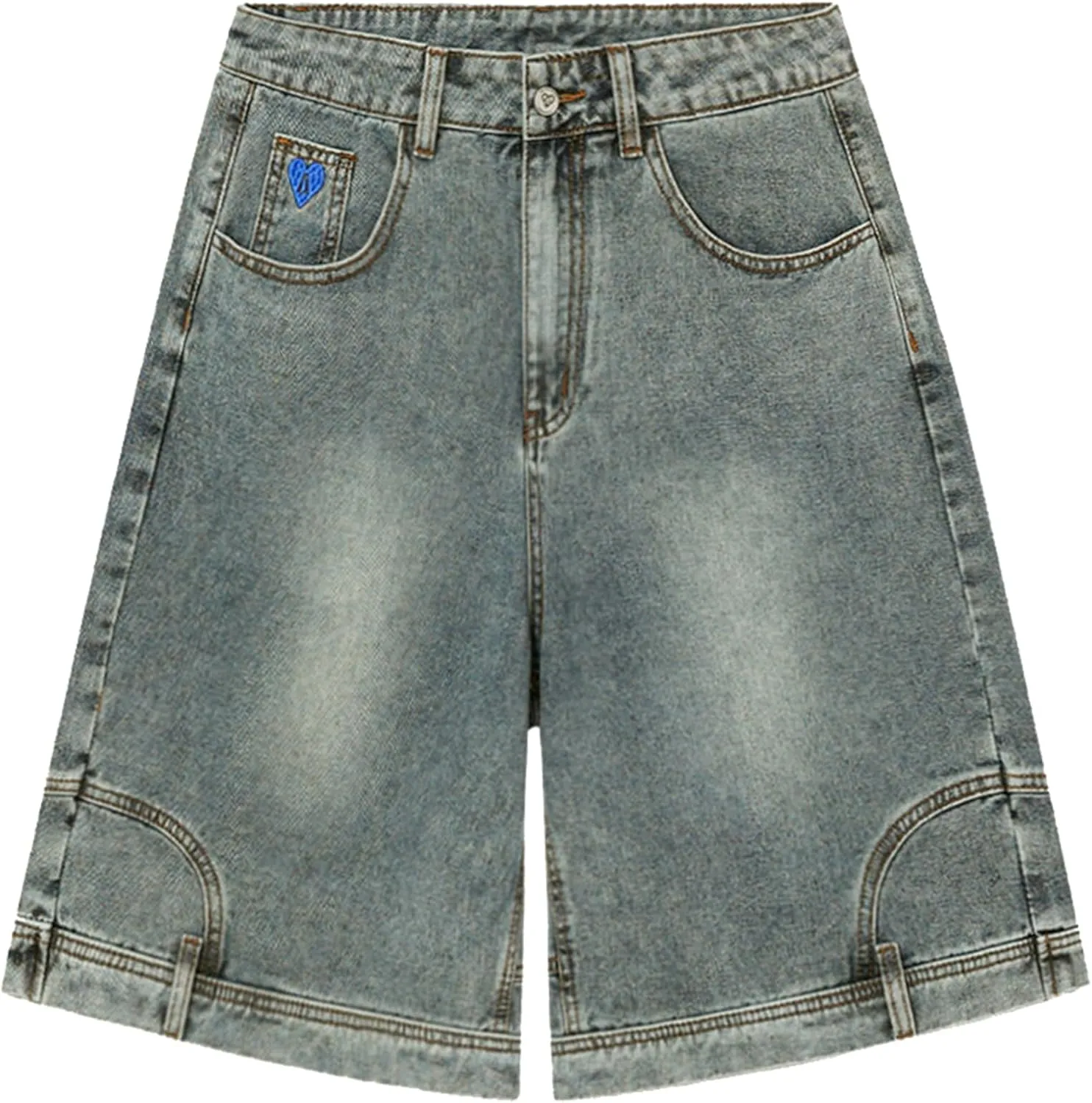 Aelfric Eden Washed Reverse Jorts Mens Casual Denim Shorts Loose Fit Baggy Jean Short Streetwear Trendy Outfits