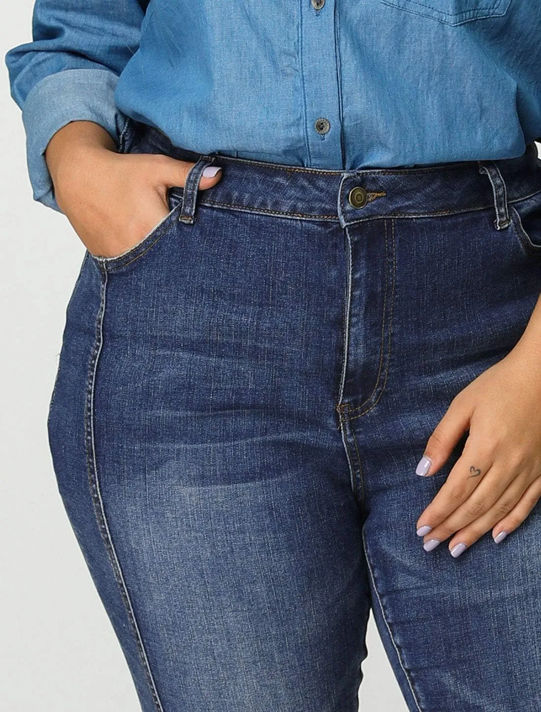 Agnes Orinda Women's Plus Size Jeans Mid Rise Stretch Washed Skinny Jeans Casual Denim Jeggings