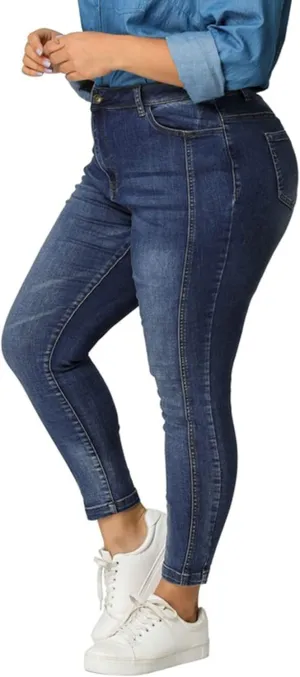 Agnes Orinda Women's Plus Size Jeans Mid Rise Stretch Washed Skinny Jeans Casual Denim Jeggings