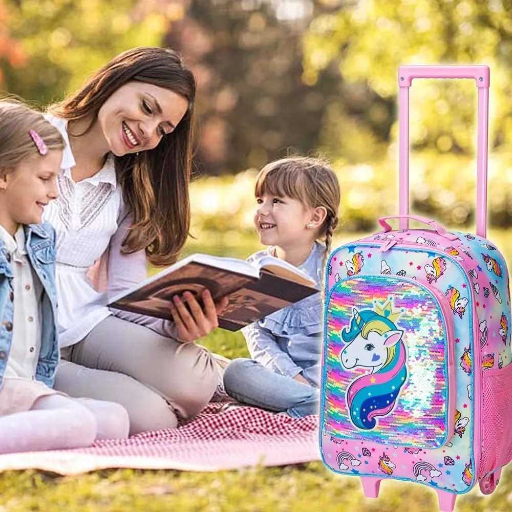 AGSDON Kids Luggage for Boys Girls, Cute Rolling Wheels Suitcase for Children Toddler