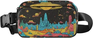 AIXIWAWA Fanny Pack with Large Capacity for Man and Women, （Distant Planet） Print Fashion Crossbody Bag Waist Pack for Hiking, Running, Travel