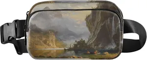 Albert Bierstadt Indians Art Landscape Fanny Packs Women Waterproof Anti Theft Belt Bag Cute Waist Purse for Women