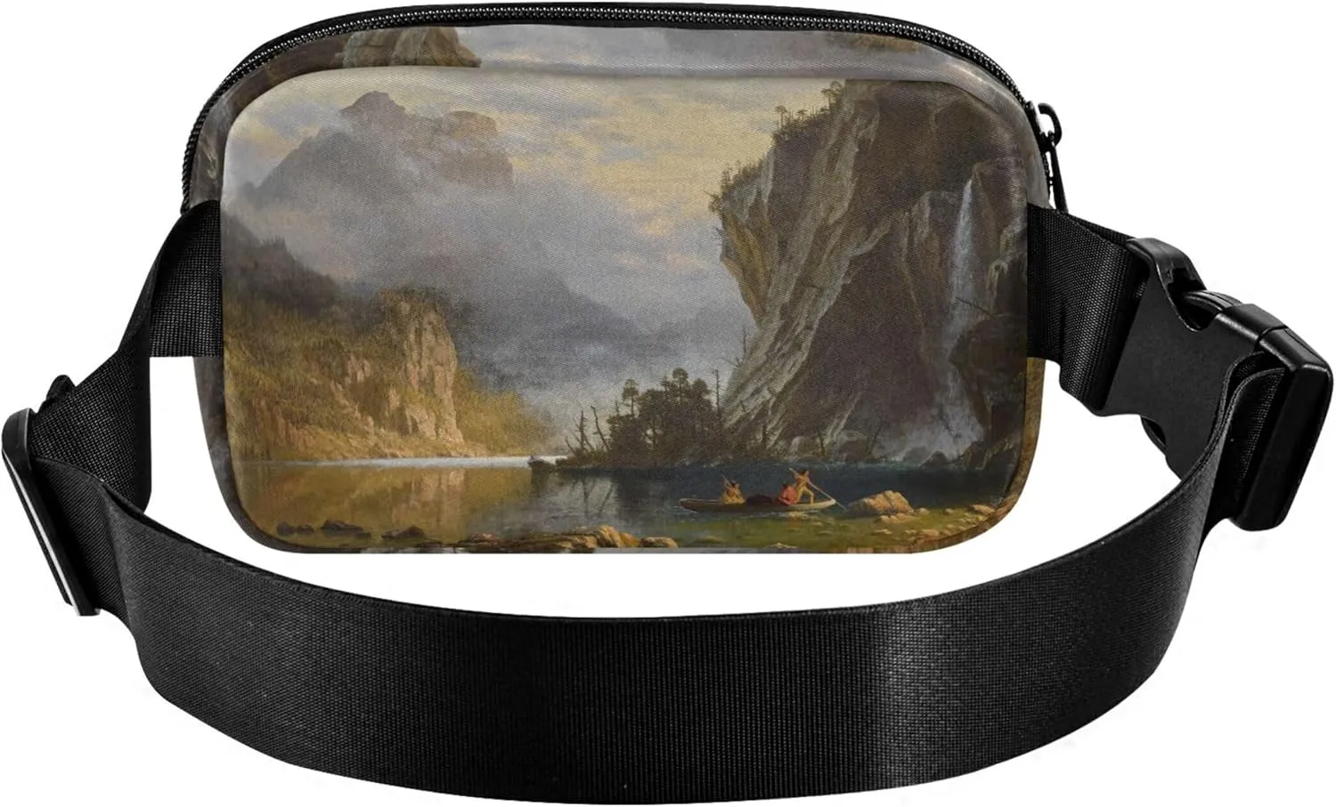 Albert Bierstadt Indians Art Landscape Fanny Packs Women Waterproof Anti Theft Belt Bag Cute Waist Purse for Women