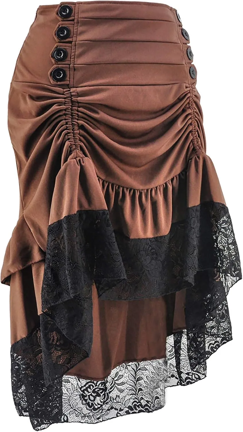 Alivila.Y Fashion Womens Gothic Steampunk Skirt Asymmetrical High Low Dress