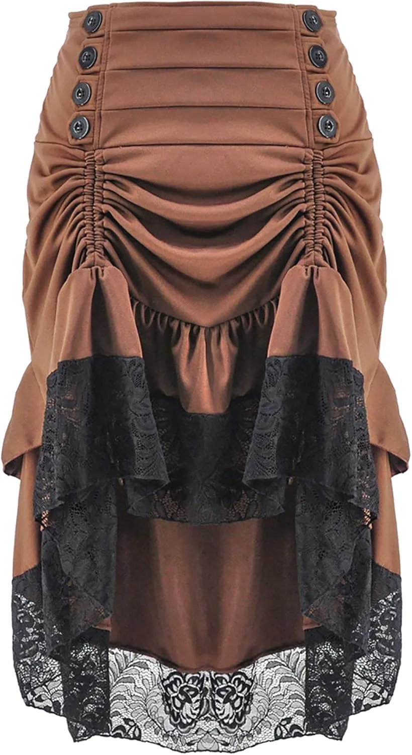 Alivila.Y Fashion Womens Gothic Steampunk Skirt Asymmetrical High Low Dress