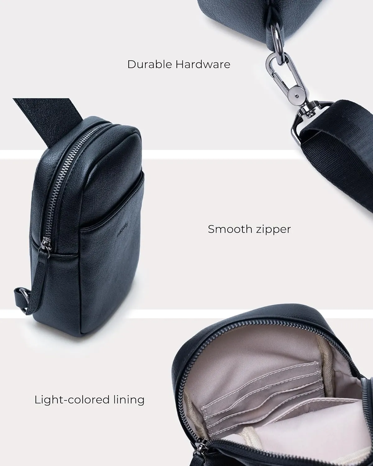 Alldaily Small Sling Bag for Women Crossbody Purse Leather Fashionable Trendy Chest Bag for Travel, Fanny Pack