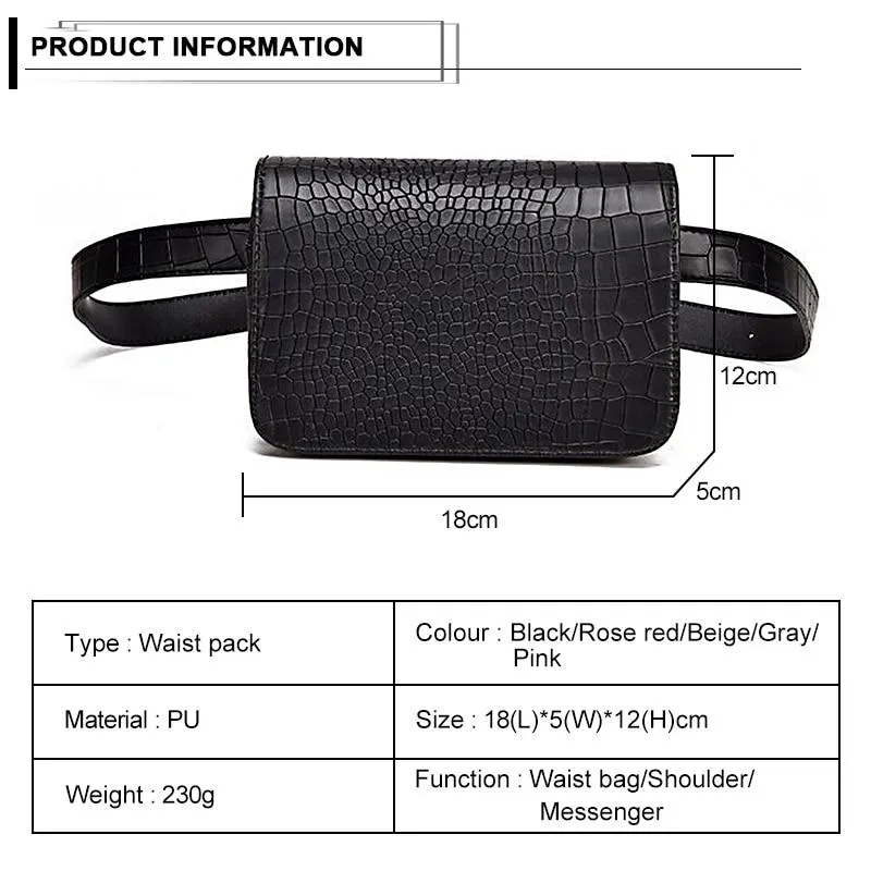 Alligator Pattern Waist Packs Fanny