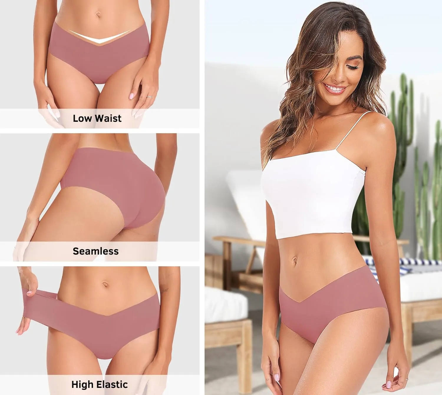 Altheanray Womens Underwear Bikini Silky Seamless Underwear for Women Panties Cheeky Hipster No Show Women's Underwear