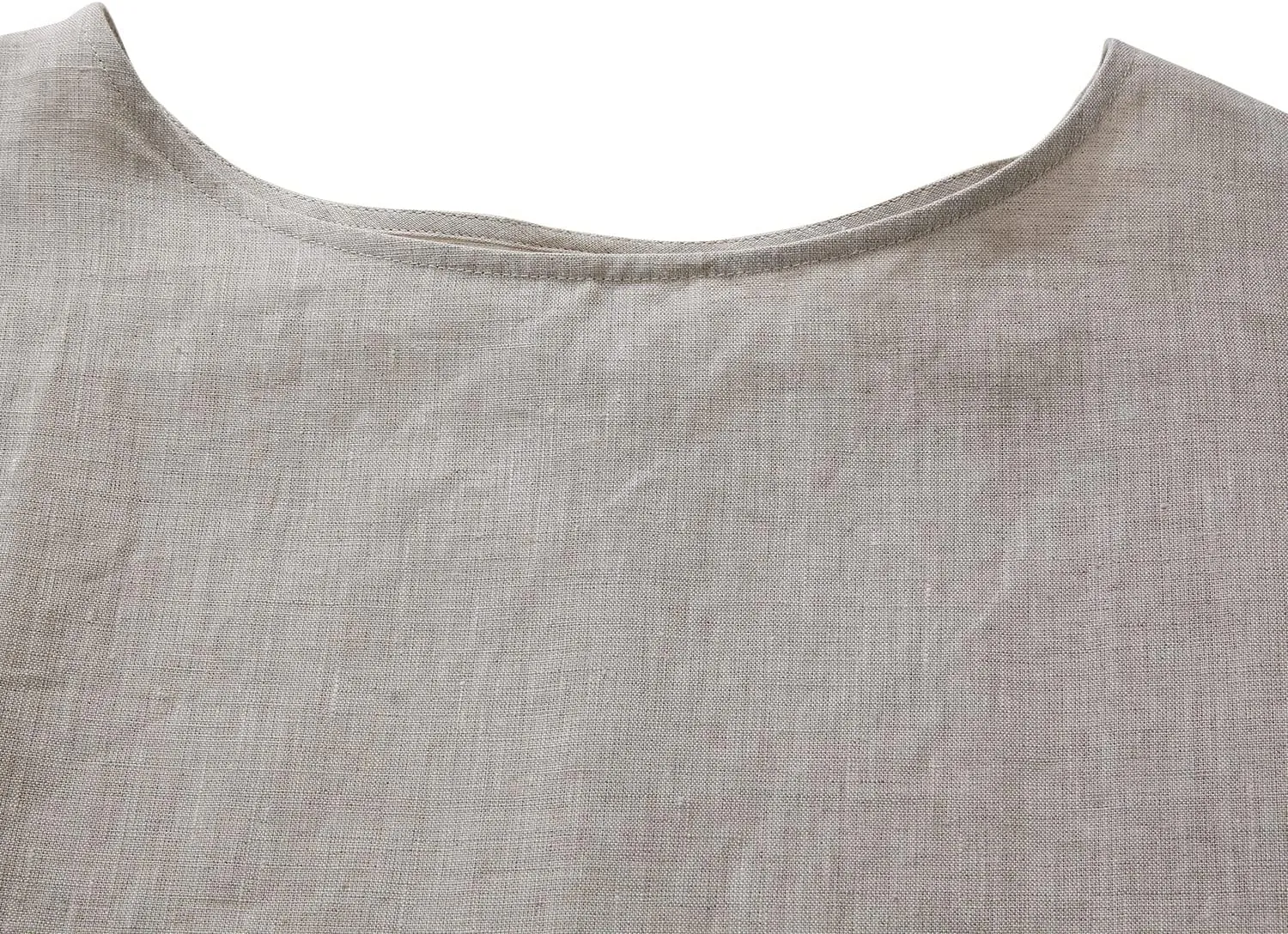 Amazhiyu Womens Pure Linen Short Sleeve Blouses Basic Summer Casual Tops