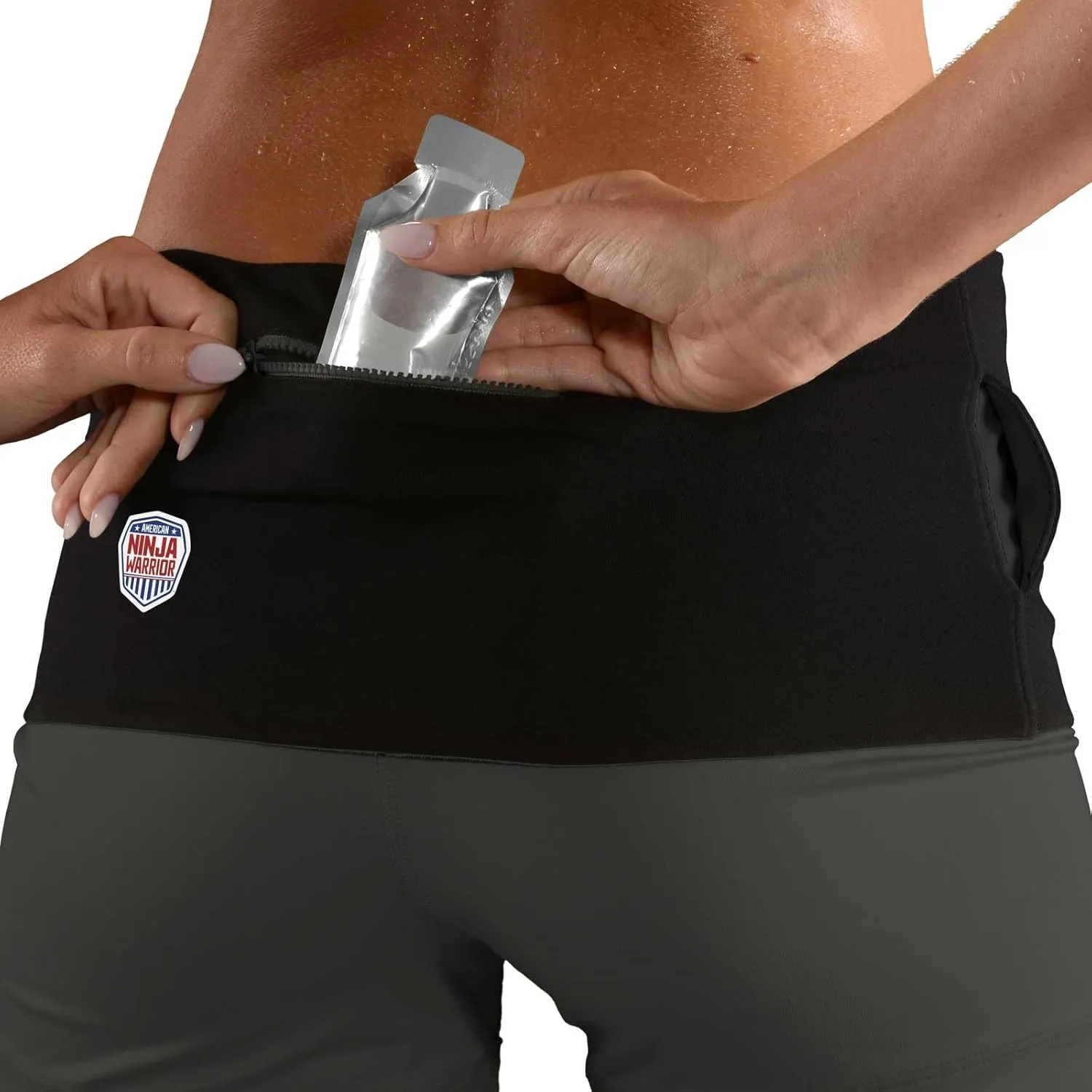 American Ninja Warrior Running Belt for iPhone, Fanny Pack for Fitness & Travel Money Storage - 6, 7 Plus, 8, X - Galaxy S7, S8 - Unisex Waist Band with Zippers for Men & Women by The Tube Waistband