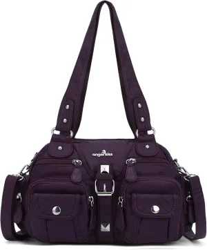 Angel Kiss Hobo Crossbody Purses for Women Shoulder Bag Multipocket Soft Hobo Purses Removable Strap Leather Handbags
