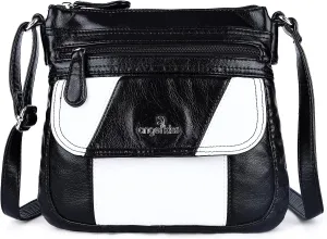 Angelkiss Small Womens Crossbody Bag Leather Shoulder Purse for Women Hobo Bag with Adjustable Shoulder Strap