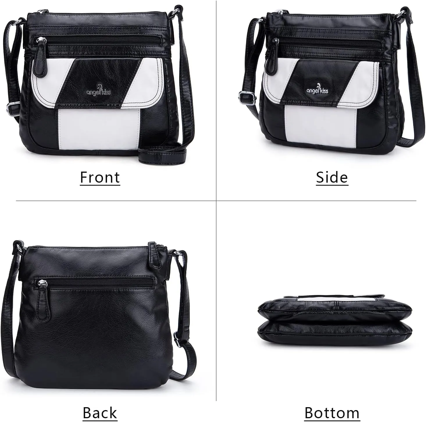 Angelkiss Small Womens Crossbody Bag Leather Shoulder Purse for Women Hobo Bag with Adjustable Shoulder Strap