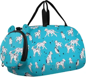 Animal Dalmatian Dogs and Cats Sports Duffle Bag for Girls Boys, Gym Bag with Shoe Compartment, Kids Travel Overnight Weekender Shoulder Bag