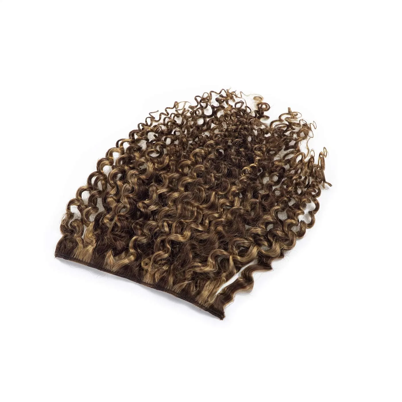 Anrosa Jerry Curly Hair Clip in Extensions Real Human Hair 3b 3c Curly Clip ins Soft Curl Double Weft Full Head for Black Women Color #4 Dark Brown Mixed with #27 Strawberry Blonde 14inch 120g 7Pcs