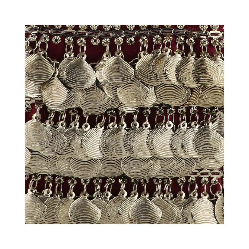 Antique Gold Coin Tassel Handbag – Luxe Velvet Box Clutch