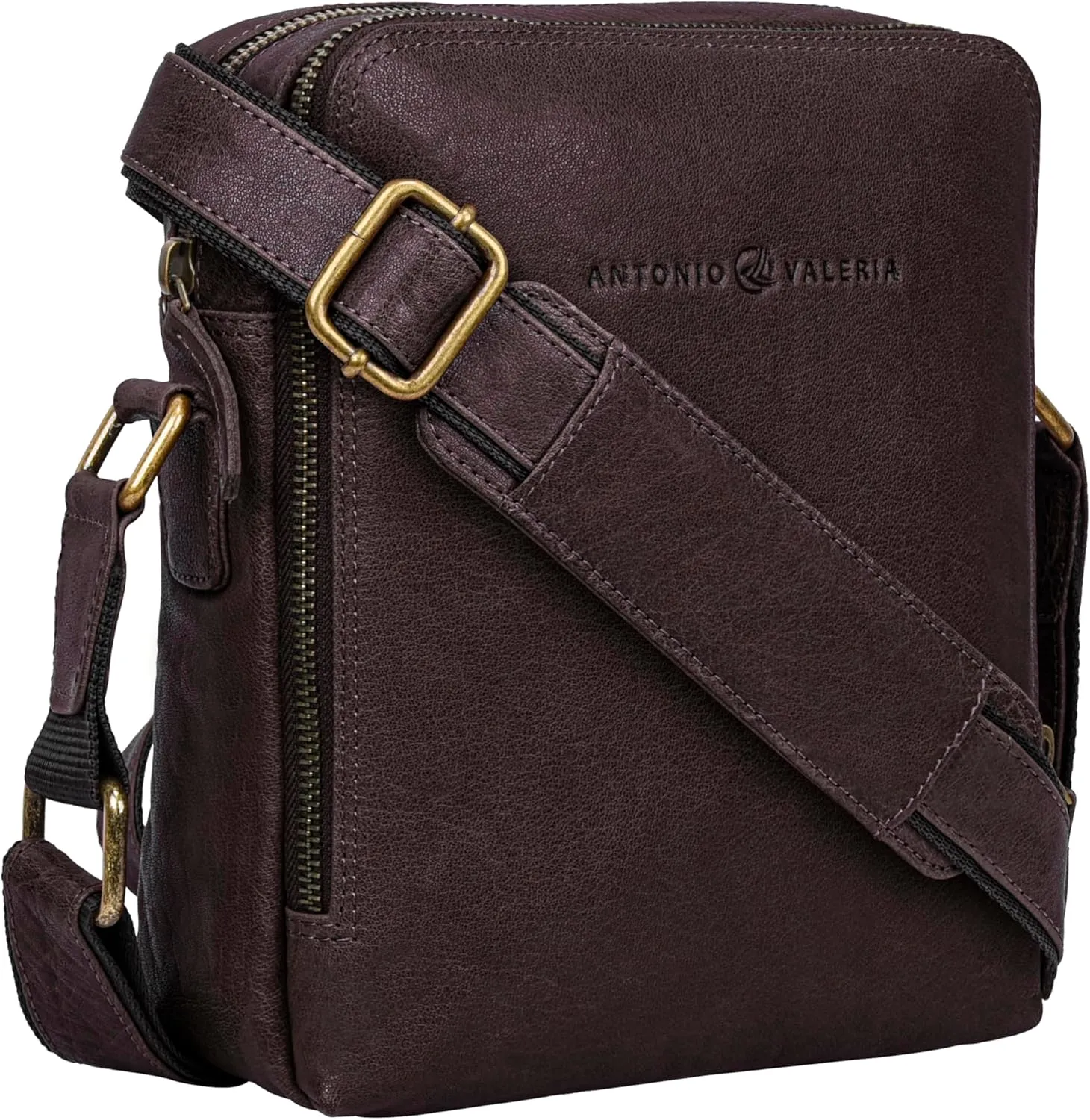 ANTONIO VALERIA Alex Washed Leather Crossbody Bag