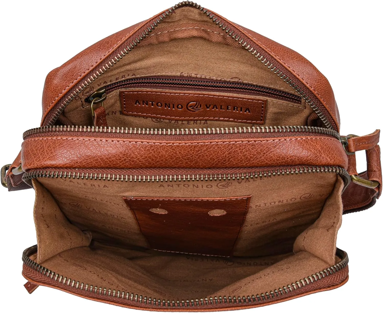 ANTONIO VALERIA Alex Washed Leather Crossbody Bag