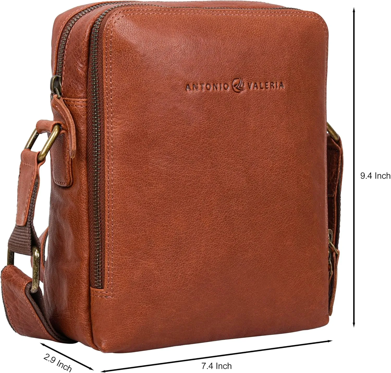 ANTONIO VALERIA Alex Washed Leather Crossbody Bag