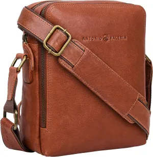 ANTONIO VALERIA Alex Washed Leather Crossbody Bag