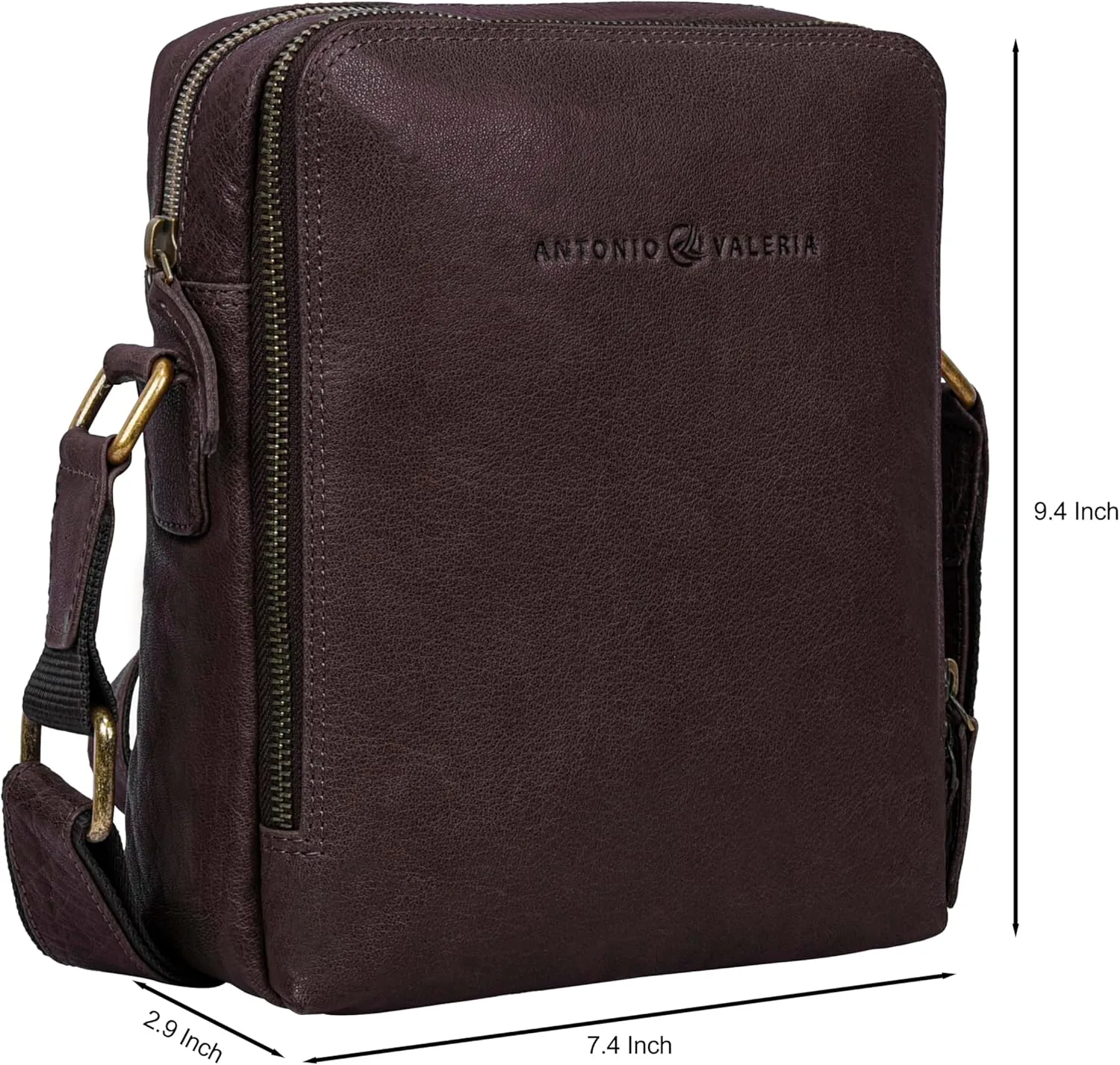 ANTONIO VALERIA Alex Washed Leather Crossbody Bag