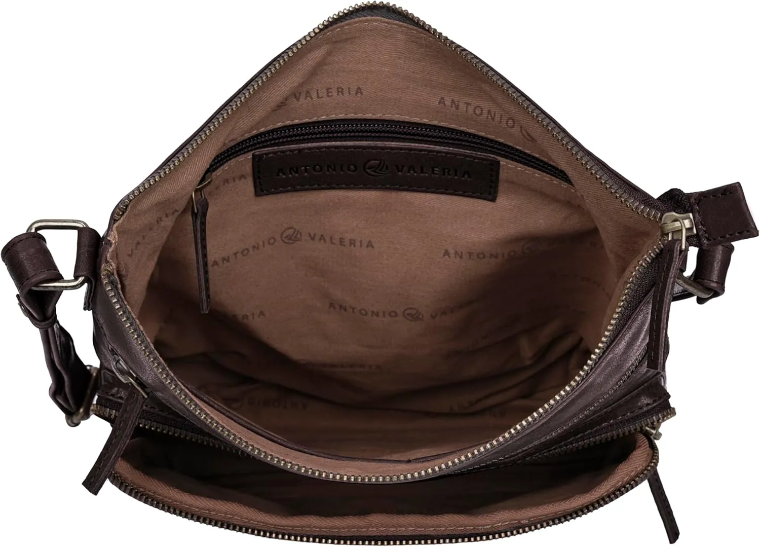ANTONIO VALERIA Astor Washed Leather Crossbody Bag