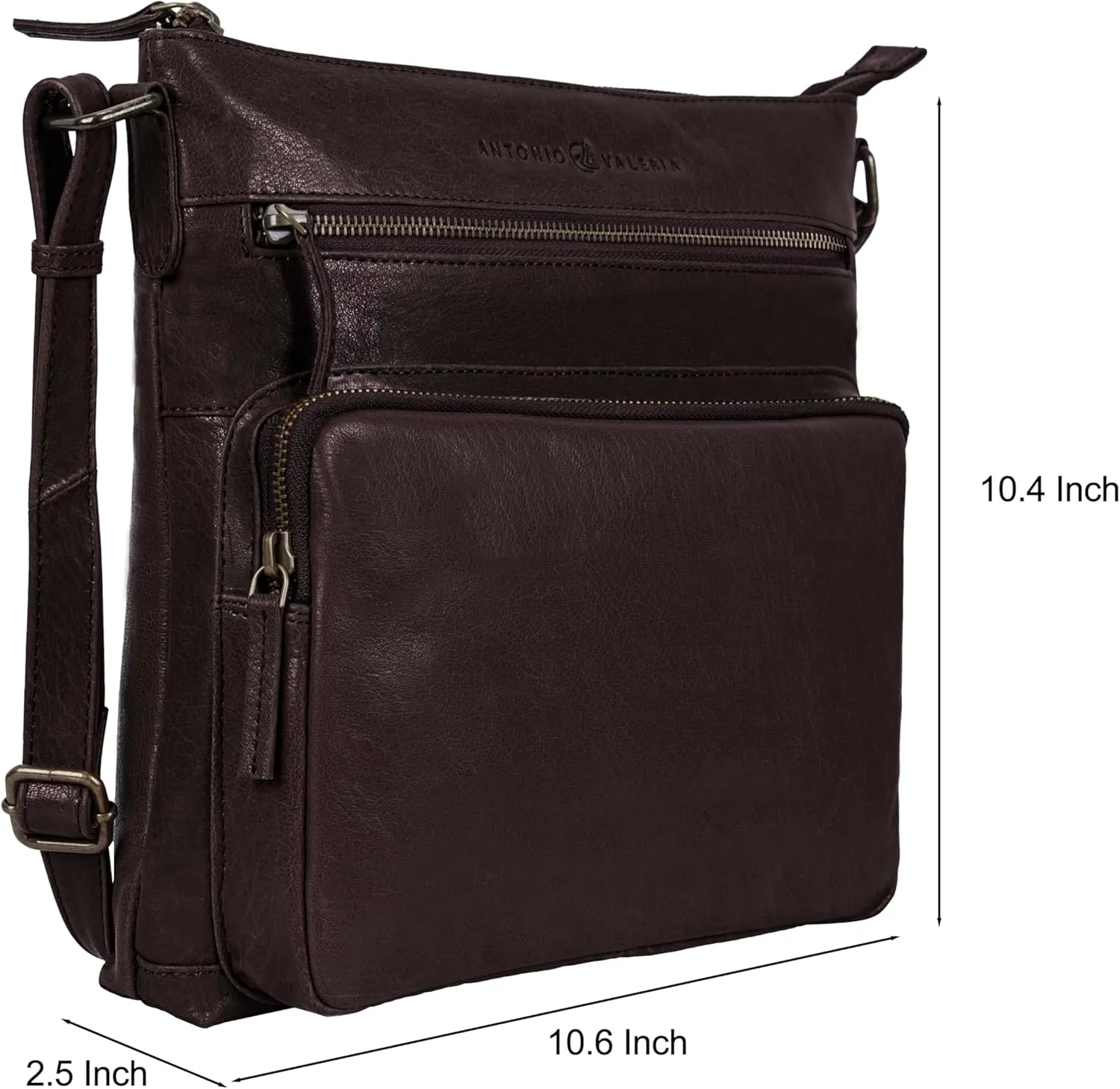 ANTONIO VALERIA Astor Washed Leather Crossbody Bag