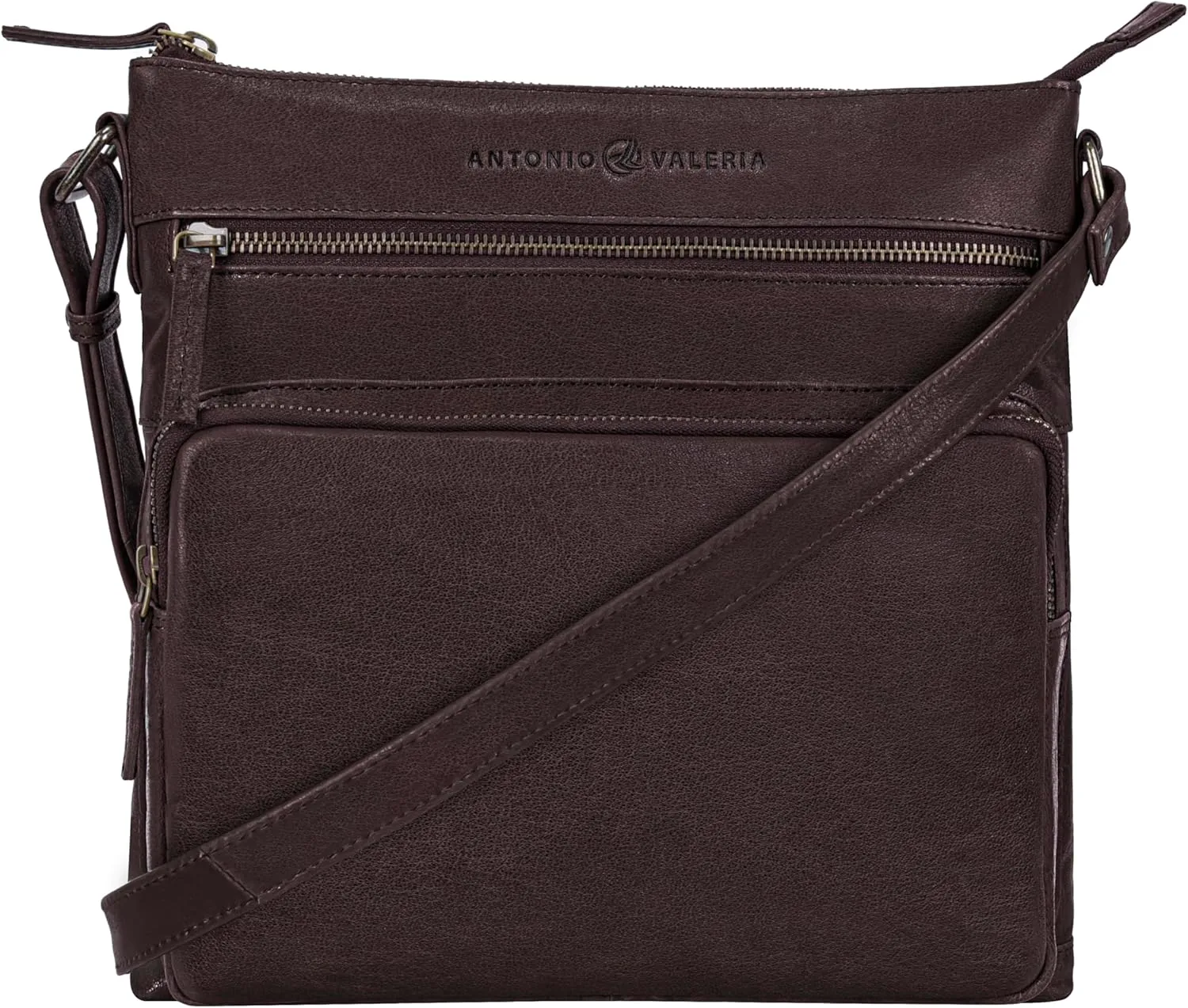 ANTONIO VALERIA Astor Washed Leather Crossbody Bag