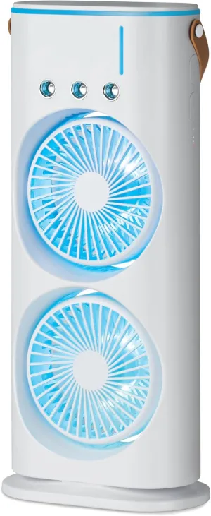 Aqua Air Tower Fan As Seen On TV - Cordless Rechargeable Portable Fan, Battery Powered, Foldable & Wireless, Bedroom to Outdoor, White Oscillating with Remote Control