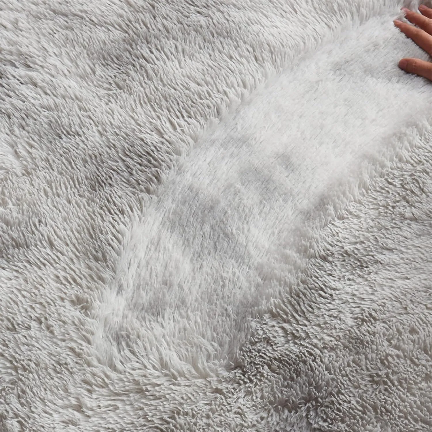Arbosofe Area Rugs Shaggy Rugs Fluffy Carpets, 8x10 Feet Dyed Light Grey, Modern Plush Carpets for Living Room Bedroom for Kids Girls and Boys, Playroom, and Nursery Room Home Decor