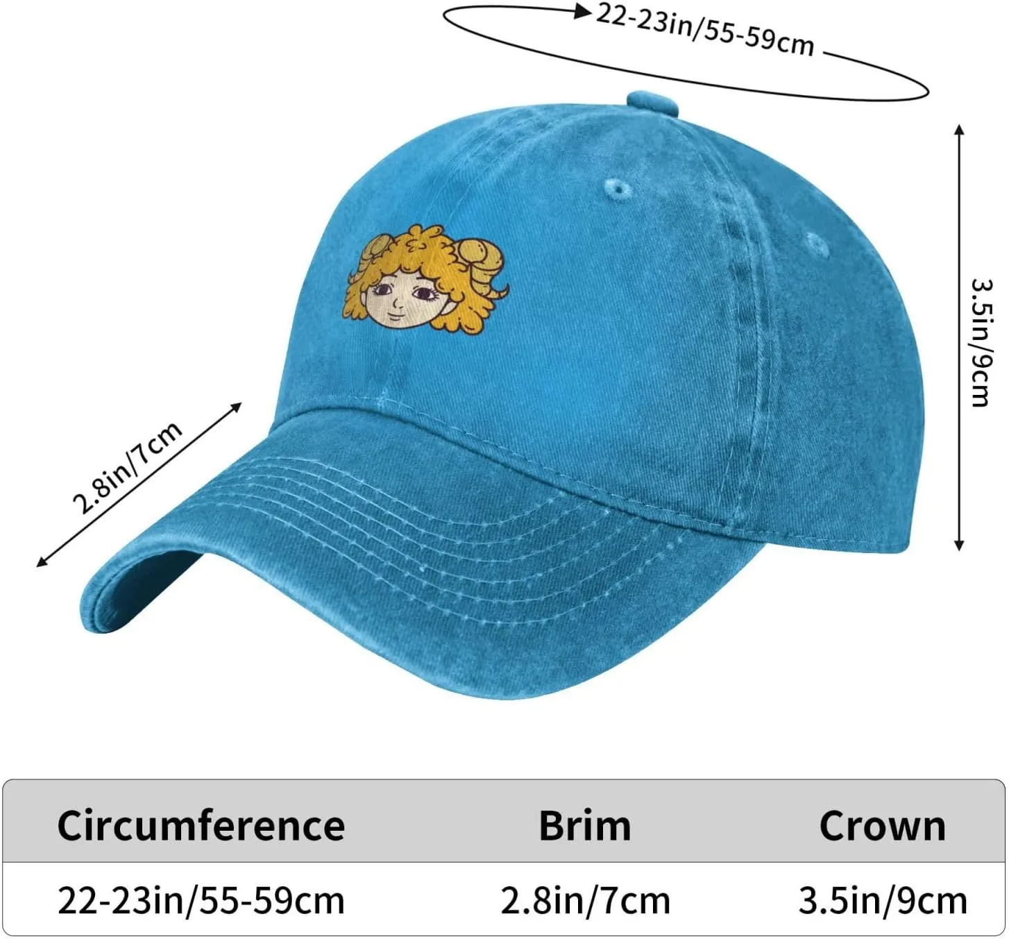Aries Character Horoscope Baseball Cap for Men Women Adjustable Vintage Washed Cotton Dad Hat