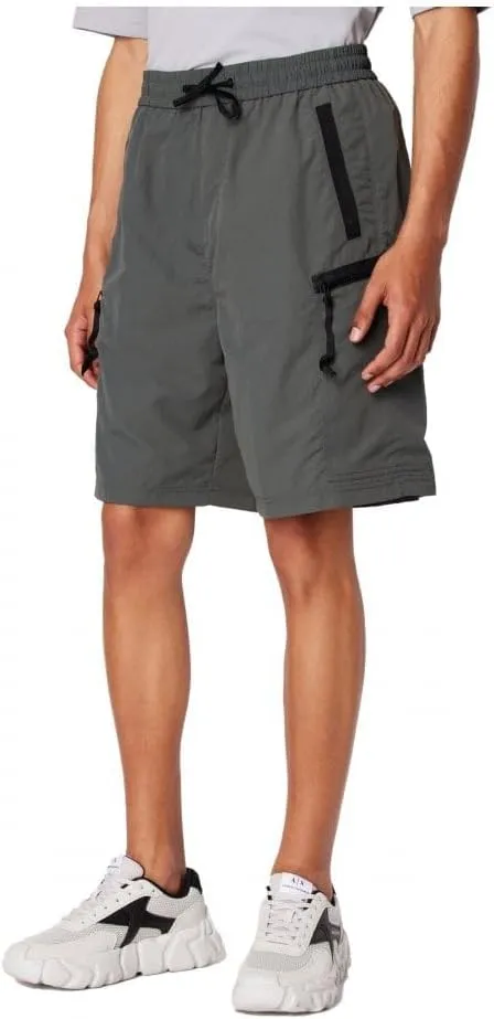 Armani Exchange Men's Drawstring Utility Tape Cargo Pocket Shorts