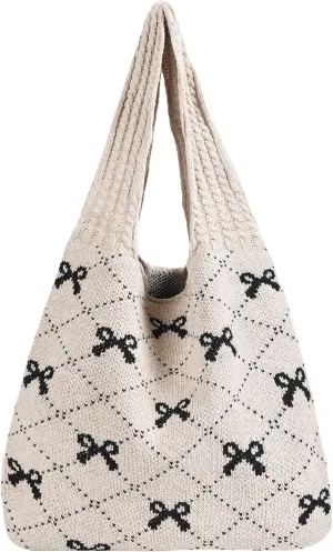 Aroghehiz Beach Bags for Women Crochet Tote Bag Summer Vacation Aesthetic Tote Knit Bag