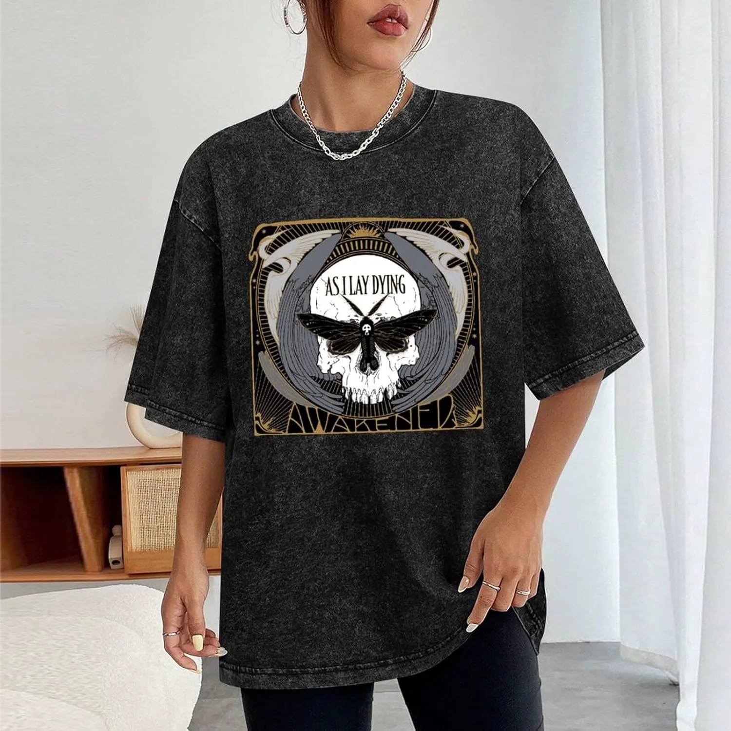 As I Lay Dying Washed Round Neck Men Women Tee Shirt