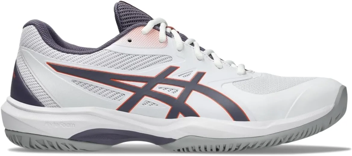 Asics Men's Game FlyteFoam Tennis Shoes, 10.5, White/Greyish Purple