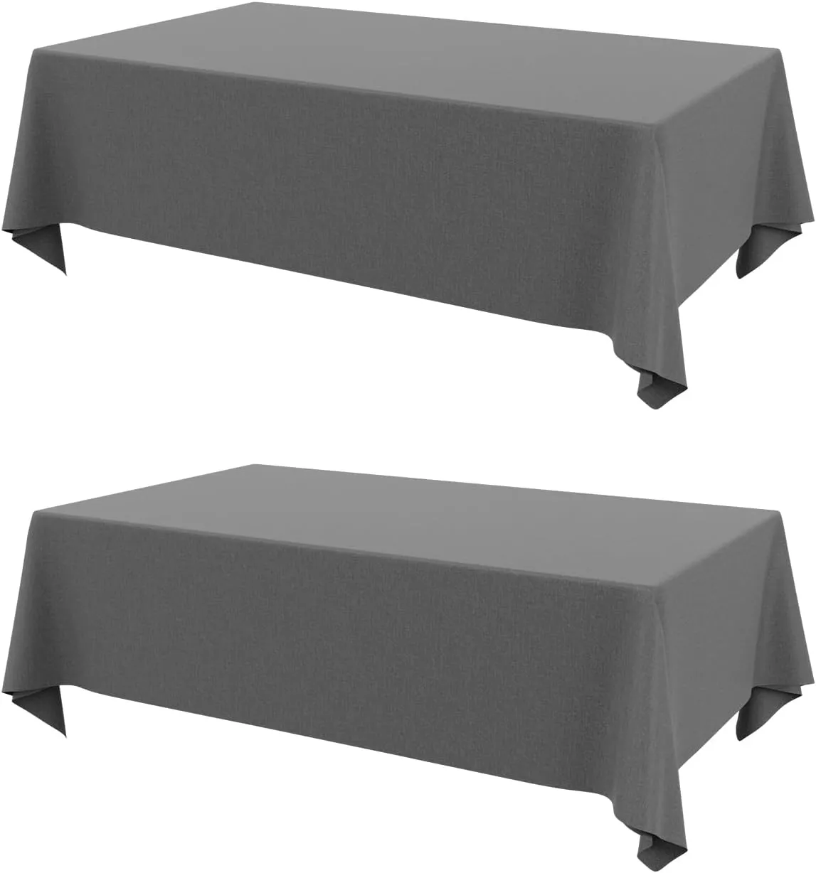 AUSSPVOCT 2 Pcs Textured Linen Table Cloth for Rectangle Table - 52x70 Inch Cloth Tablecloth Rectangular Waterproof Washable Fabric Dining Table Cover for Christmas Holiday Party Kitchen Decor