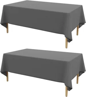 AUSSPVOCT 2 Pcs Textured Linen Table Cloth for Rectangle Table - 52x70 Inch Cloth Tablecloth Rectangular Waterproof Washable Fabric Dining Table Cover for Christmas Holiday Party Kitchen Decor