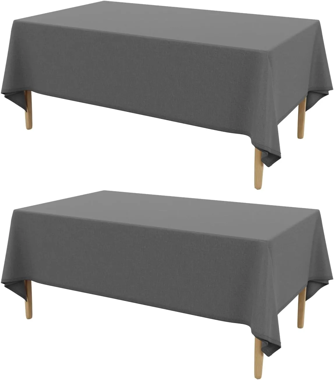 AUSSPVOCT 2 Pcs Textured Linen Table Cloth for Rectangle Table - 52x70 Inch Cloth Tablecloth Rectangular Waterproof Washable Fabric Dining Table Cover for Christmas Holiday Party Kitchen Decor