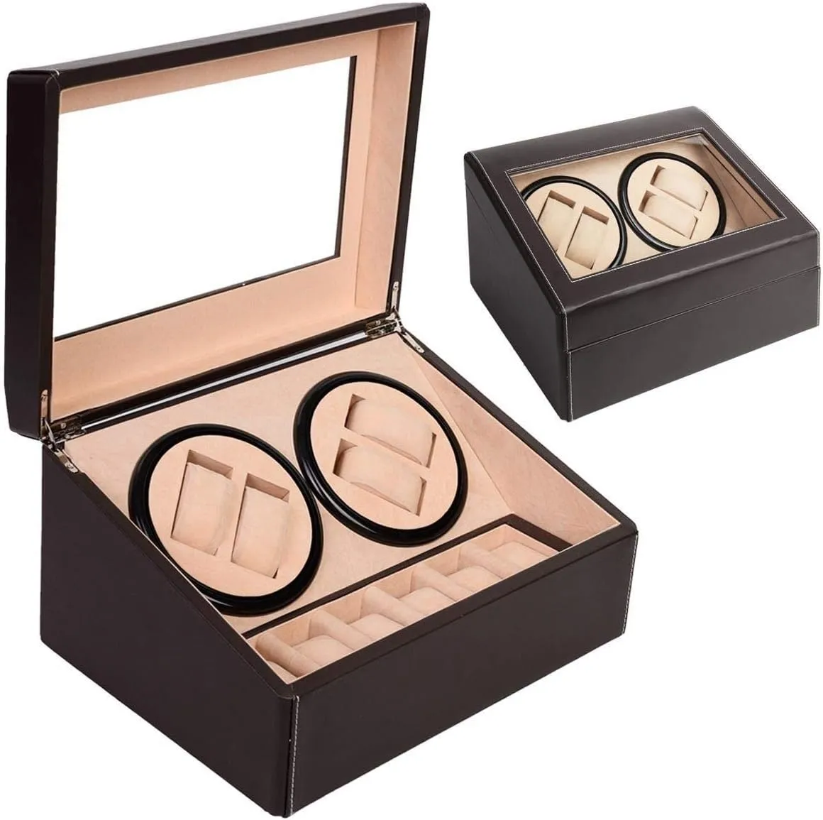Automatic Winding Table Shaker, Watch Storage Box Automatic Watch Winder Mechanical Watch Box Quiet Motor Display Box Case Elegant