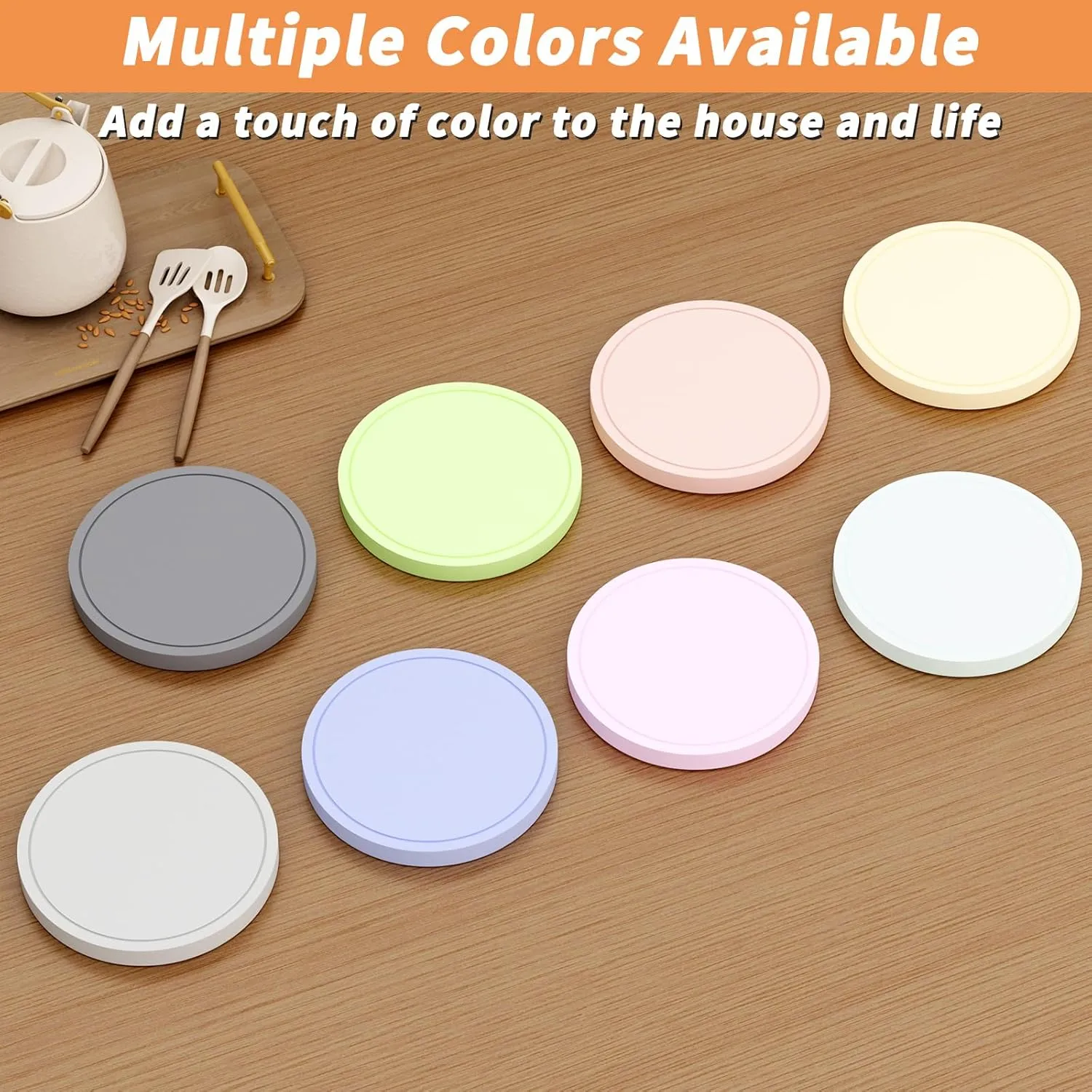 Azhou 6Pcs Diatomaceous Earth Coasters with Holder, Grey Absorbent Coasters for Drinks, Non-Slip with Velvet Bottom, Thick Heavy Duty 4 inch Ceramic Tiles for Crafts, Home Decor Coffee Bar Accessories