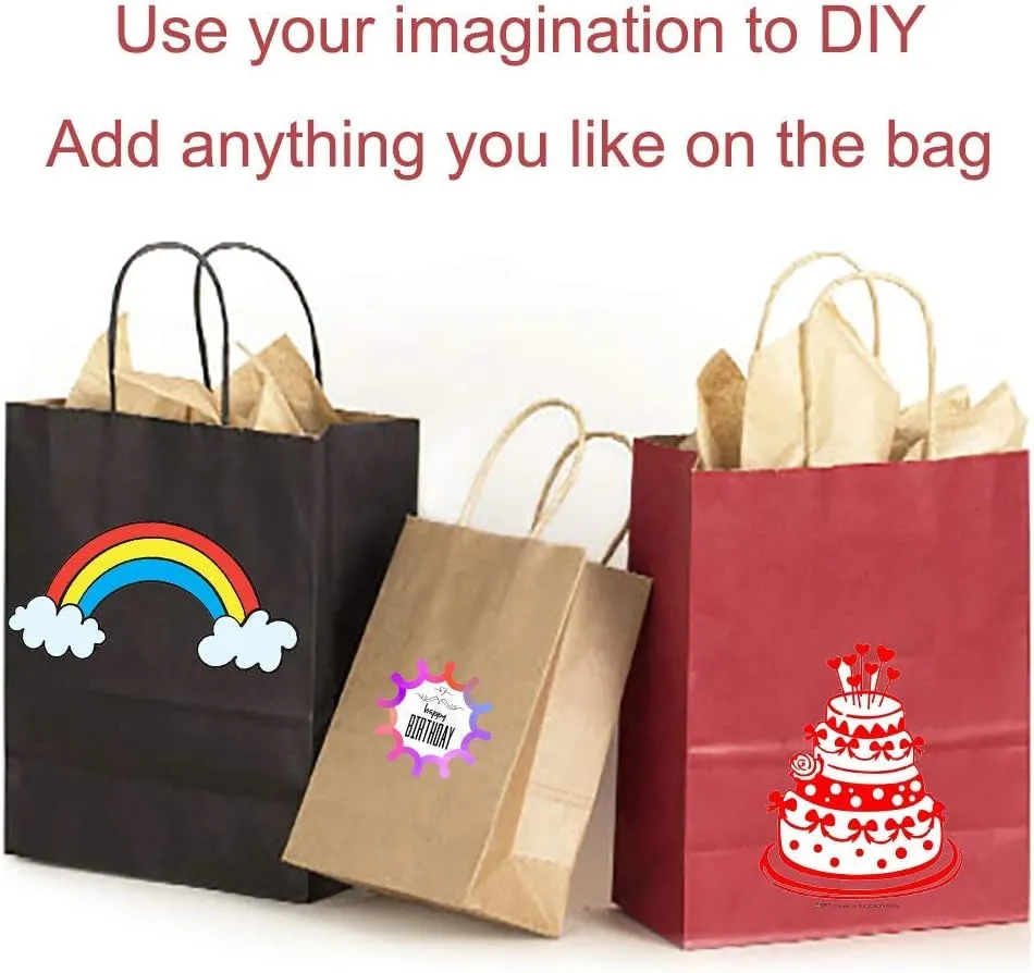AZOWA Gift Bags Medium Kraft Paper Bags with Handles (9.8 x 7.5 x 3.9 in, Royal Blue, 25 Pcs)