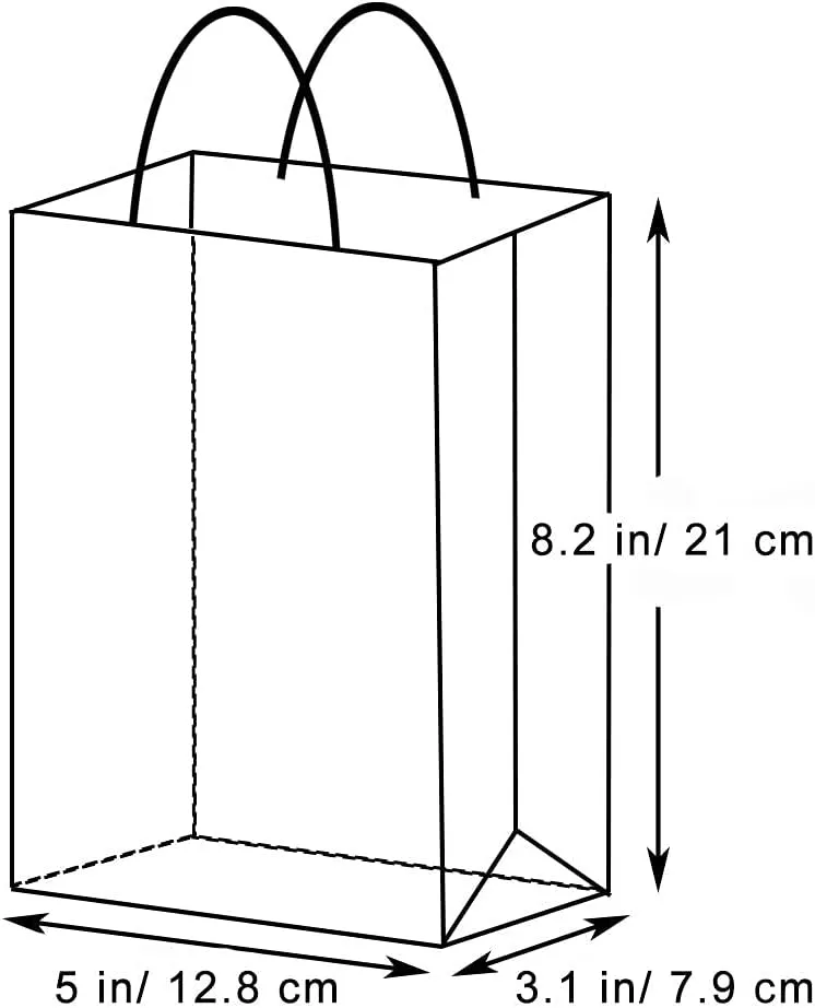 AZOWA Gift Bags Medium Kraft Paper Bags with Handles (9.8 x 7.5 x 3.9 in, Royal Blue, 25 Pcs)