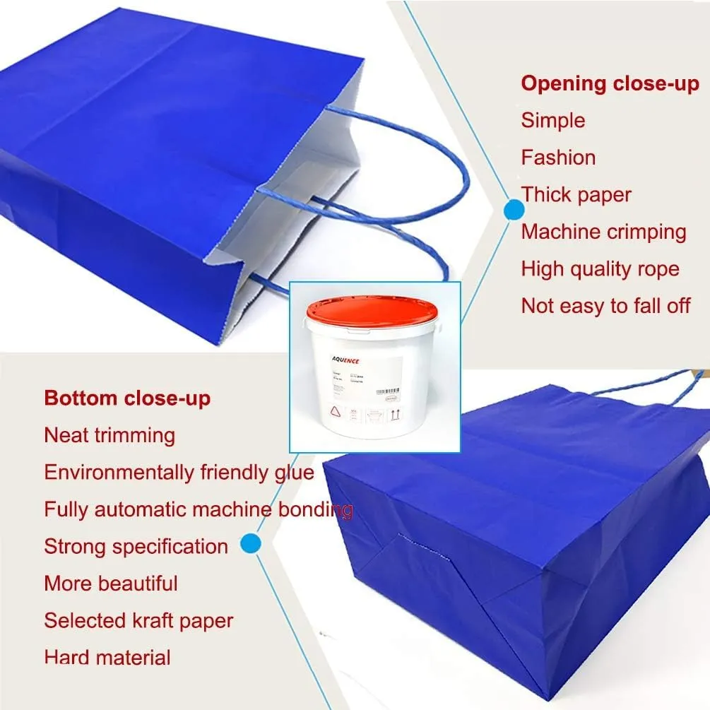 AZOWA Gift Bags Medium Kraft Paper Bags with Handles (9.8 x 7.5 x 3.9 in, Royal Blue, 25 Pcs)