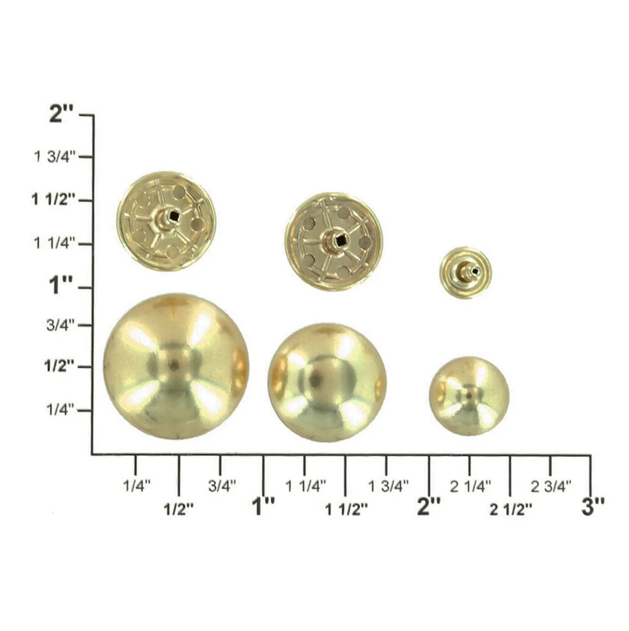B9788 Natural Brass, Round Foot, Zinc, Multiple Sizes