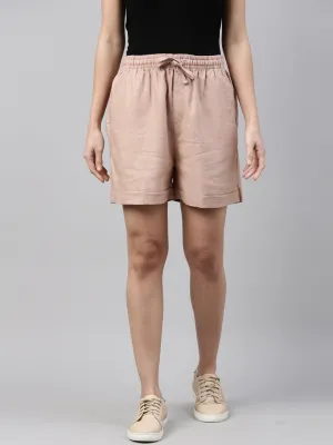 Baby Pink Linen Shorts