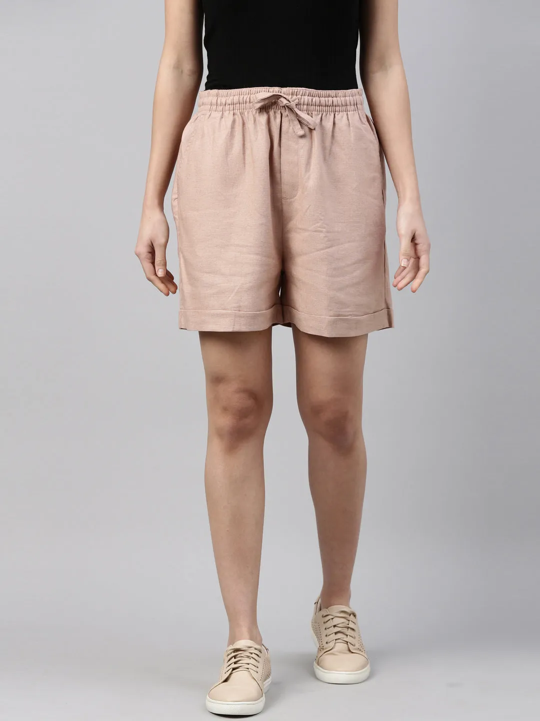 Baby Pink Linen Shorts